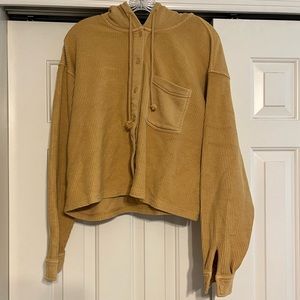 American Eagle Yellow Knit Ribbed Jacket